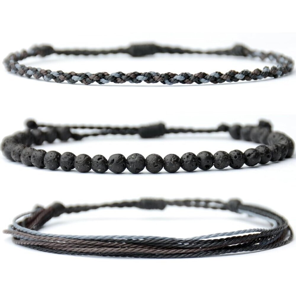 Handmade Natural Stone Beaded Healing Bracelet Gift for Men Adjustable Rope